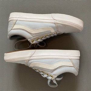 baby blue and gold old skool vans